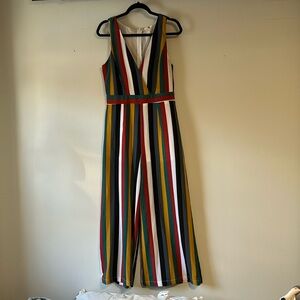 70s inspired jumpsuit stripes boutique brand